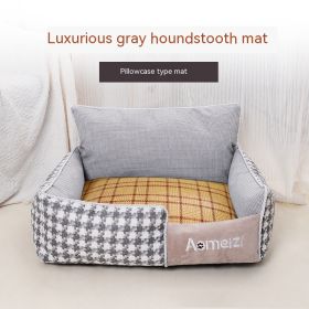 Removable And Washable Pet Bed Four Seasons Universal (Option: Grey-With Mat Cover-XL)