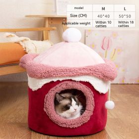 Ice Cream House Dog Pet House Cute (Option: Wine Red-M)