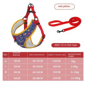 Pet Hand Holding Rope Vest-style Dog Reflective Explosion-proof (Option: Fireworks Purple Suit-M)