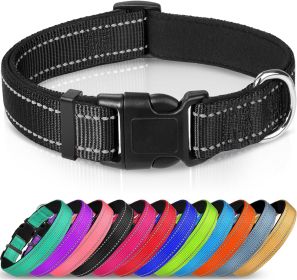 Adjustable Reflective Nylon Webbing Dog Collar (Option: Pink-S)