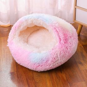 Waterproof Dog Kennel Warm Room Semi Enclosed (Option: Rainbow Color-80cm)